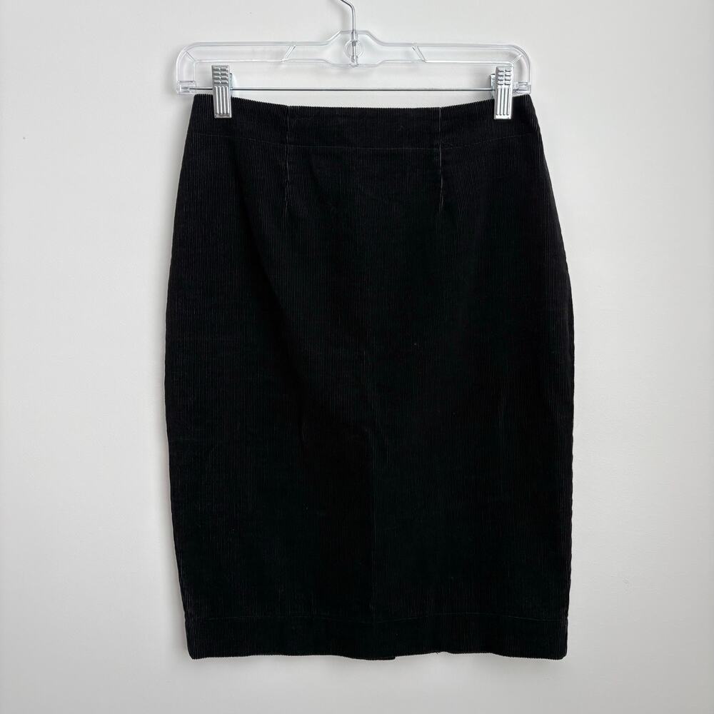 Prairie Underground Black Lightweight Corduroy High Waisted Pencil Skirt